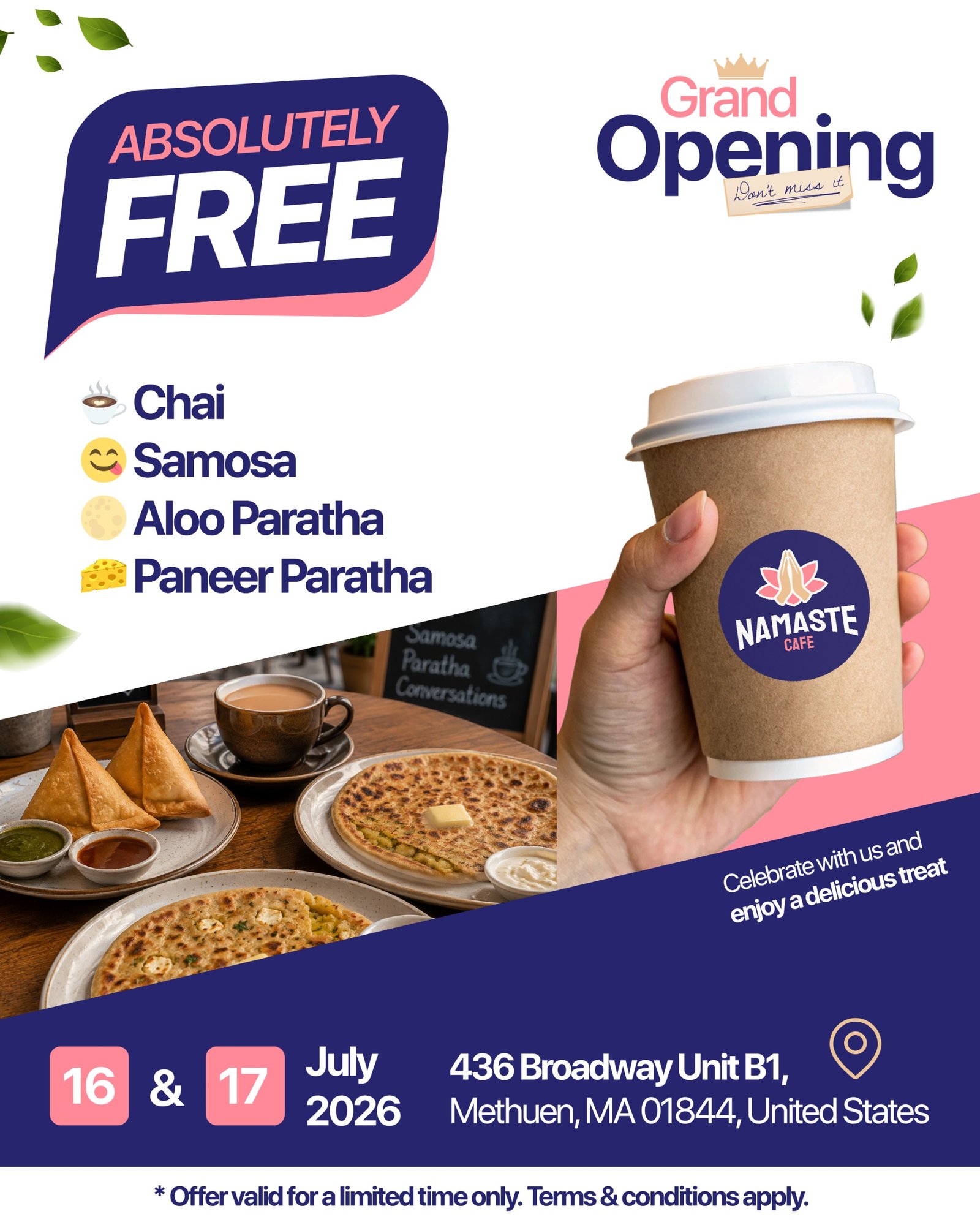 Namaste Cafe Grand Opening - Methuen - MA