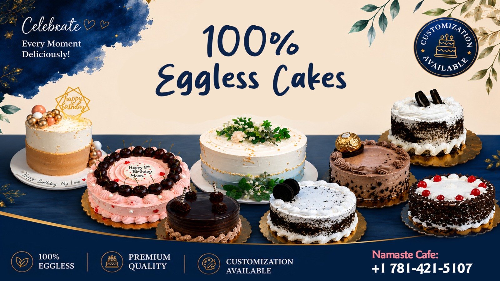 100% Eggless Cakes
